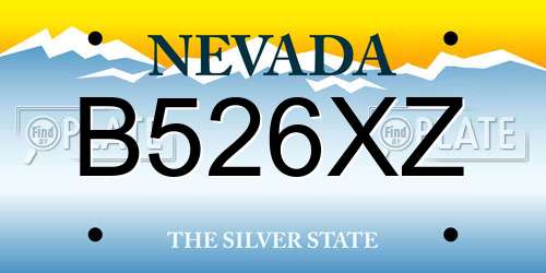 B526XZ Nevada License Plate