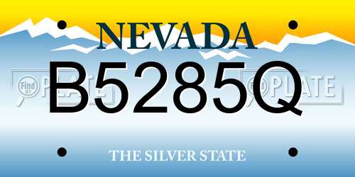 B5285Q Nevada License Plate