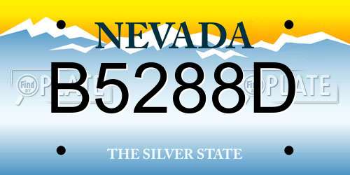 B5288D Nevada License Plate