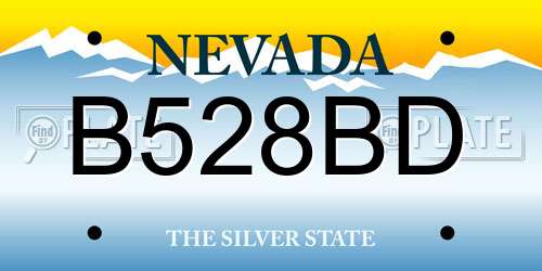 B528BD Nevada License Plate
