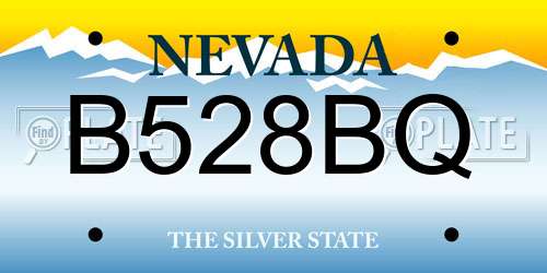 B528BQ Nevada License Plate