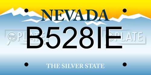 B528IE Nevada License Plate