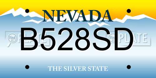 B528SD Nevada License Plate