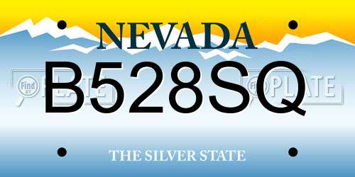 B528SQ Nevada License Plate