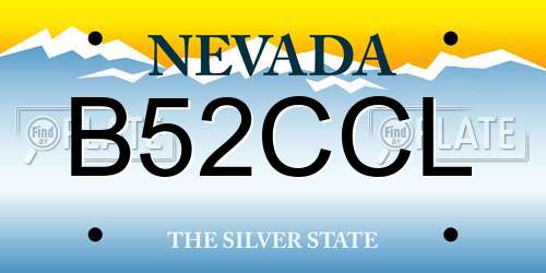 B52CCL Nevada License Plate