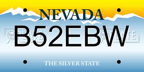 B52EBW Nevada License Plate