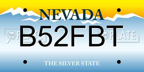 B52FBT Nevada License Plate