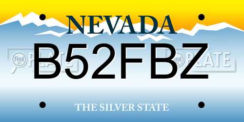 B52FBZ Nevada License Plate