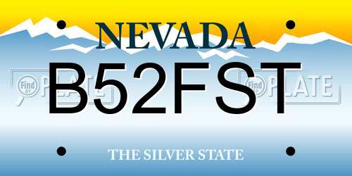B52FST Nevada License Plate