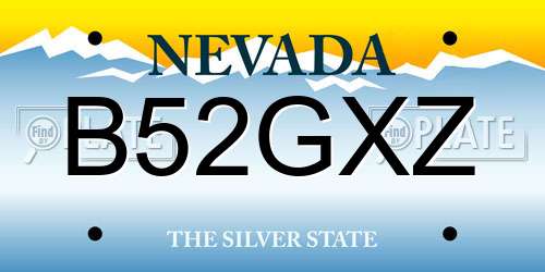 B52GXZ Nevada License Plate
