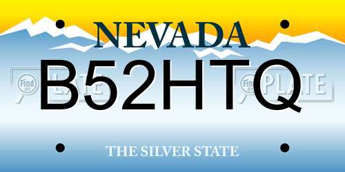 B52HTQ Nevada License Plate