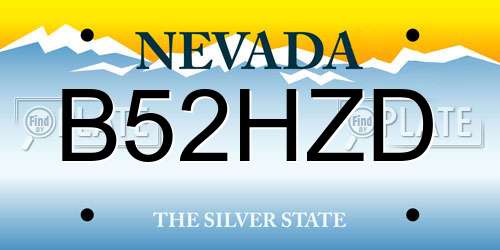 B52HZD Nevada License Plate