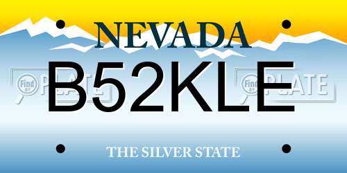 B52KLE Nevada License Plate