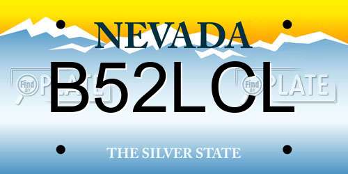 B52LCL Nevada License Plate
