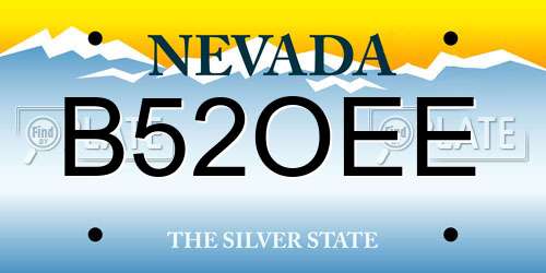 B52OEE Nevada License Plate