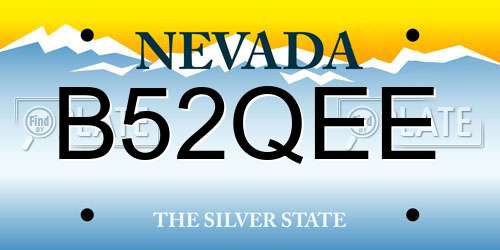B52QEE Nevada License Plate