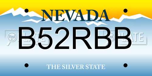 B52RBB Nevada License Plate