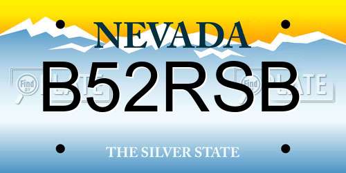 B52RSB Nevada License Plate