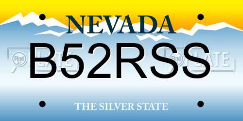 B52RSS Nevada License Plate