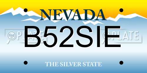 B52SIE Nevada License Plate