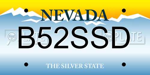 B52SSD Nevada License Plate