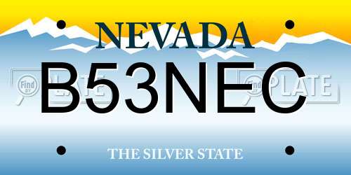 B53NEC Nevada License Plate