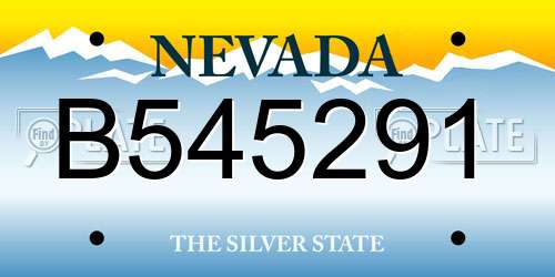 B545291 Nevada License Plate