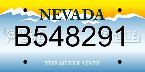 B548291 Nevada License Plate