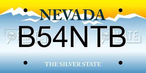B54NTB Nevada License Plate