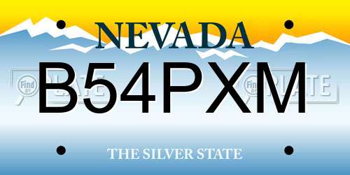B54PXM Nevada License Plate