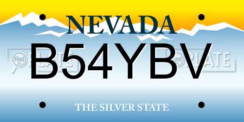 B54YBV Nevada License Plate