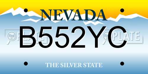 B552YC Nevada License Plate