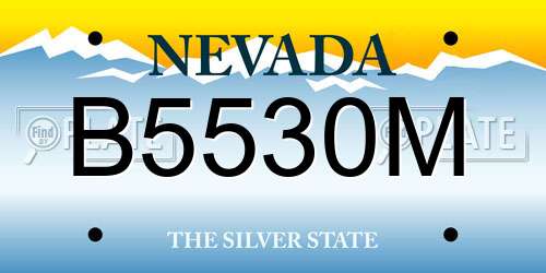 B5530M Nevada License Plate