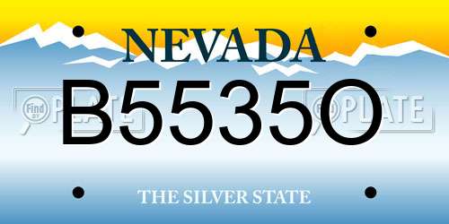 B5535O Nevada License Plate