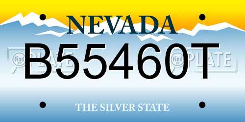 B55460T Nevada License Plate