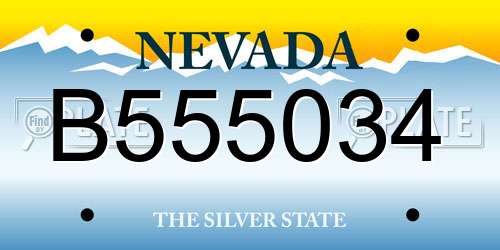 B555034 Nevada License Plate