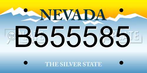 B555585 Nevada License Plate