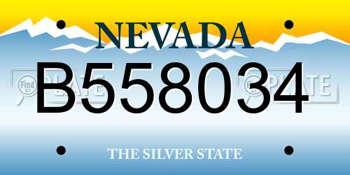 B558034 Nevada License Plate