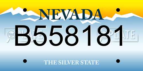 B558181 Nevada License Plate