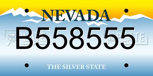 B558555 Nevada License Plate