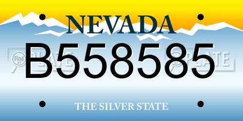 B558585 Nevada License Plate