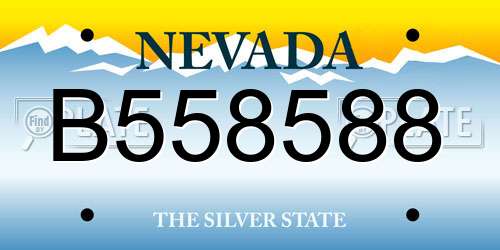 B558588 Nevada License Plate