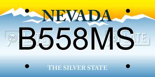 B558MS Nevada License Plate