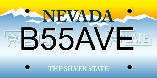B55AVE Nevada License Plate