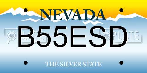 B55ESD Nevada License Plate