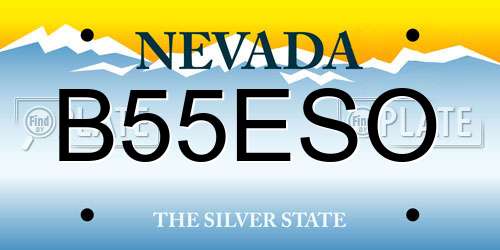 B55ESO Nevada License Plate