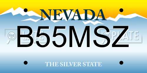 B55MSZ Nevada License Plate