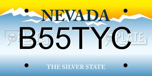 B55TYC Nevada License Plate