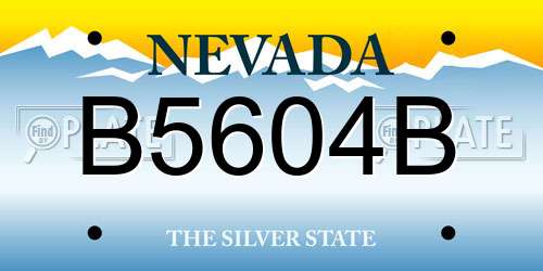B5604B Nevada License Plate