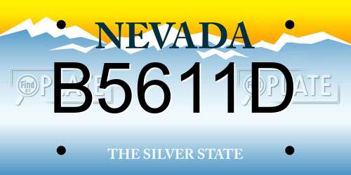 B5611D Nevada License Plate